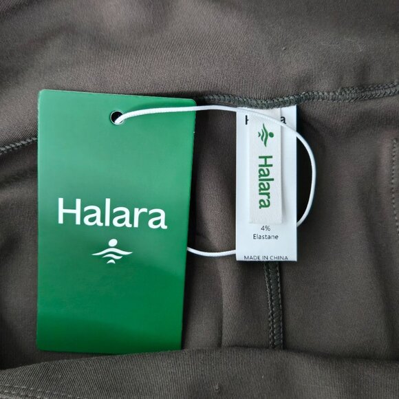 Halara Flare Work Pants M Green High Waisted Dressy Minimalist Pull On Trousers - Picture 8 of 12